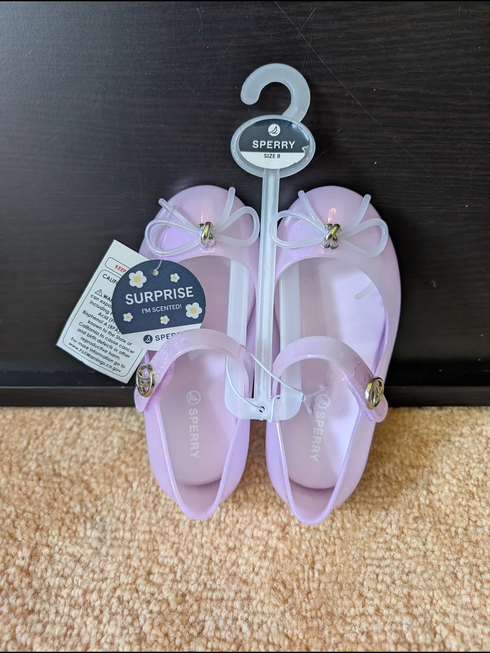 🪻Sperry Toddler Lavender Iridescent Jelly Bow Flats